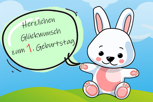 Süßer Hase zum 1. Geburtstag