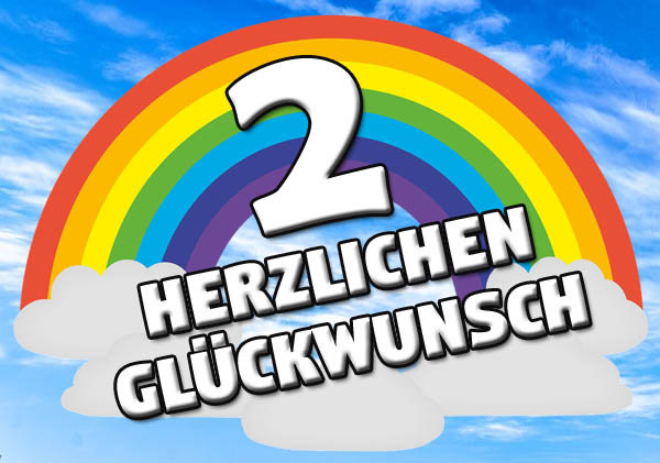 Regenbogen zum 2. Geburtstag