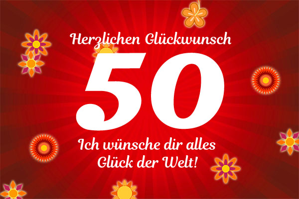 Glückwunsch zum 50. Geburtstag für eine Frau