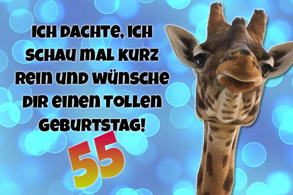 Witzige Giraffe zum 55. Geburtstag