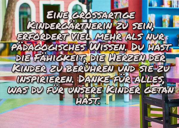 Großartige Kindergärtnerin - Danke!