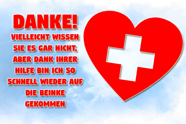 Danke an Krankenschwester mit Herz